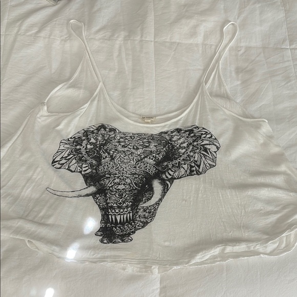 White Elephant Print Women's Crop Top - Picture 3 of 3